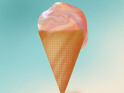 Ice Cream Cone colors cone design dribbble ice icecream illustration love rain vector
