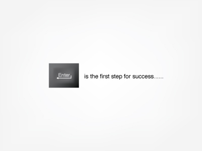 Enter button enter first minimalist step success