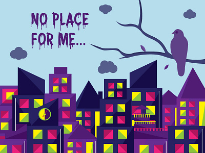 No Place For Me bird buildings evolution plant sad save tree urban