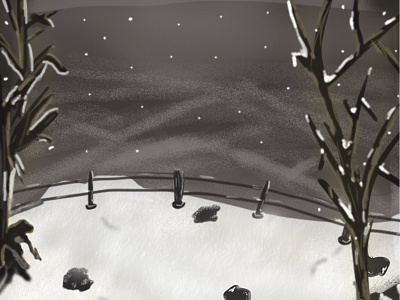 Exploring some brushes brushes design free illustration landscape ring snow stone tree