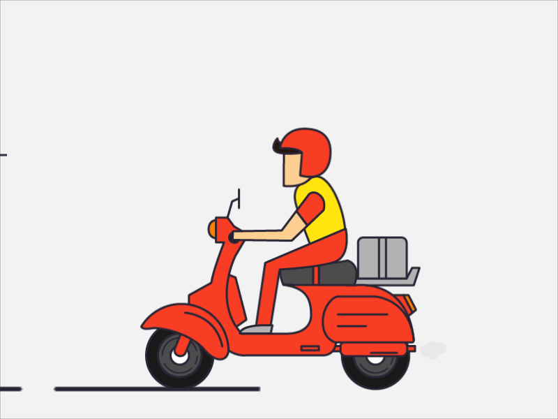 Scooter Ride GIF animation app bike branding colors delivery design dribbble gif icon illustration india logo motion design scooter travel ui ux vector web