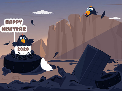 Happy New Year 2020!!! 2020 colors design dribbble egg gif happiness happy happy new year hen illustration india love new year new year poster opportunities post save nature vector welcome