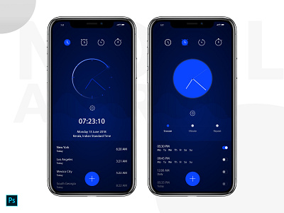 Clock App Design - Dark