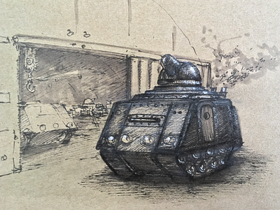 Sketch artwork brush markers cannon illustration ink sketch tank