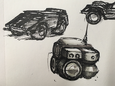 Sensor module and ATV artwork brush markers illustration ink laser paper sensors sketch vehicle