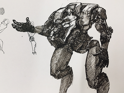 Random sketch artwork drawing mecha robot sketch