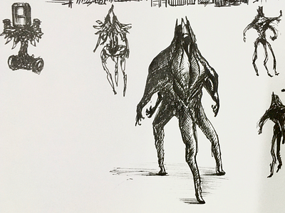 Character design studies artwork character creature drawing sketch
