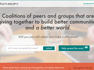 newAnthropy marketing site anthropy email giving marketing signup