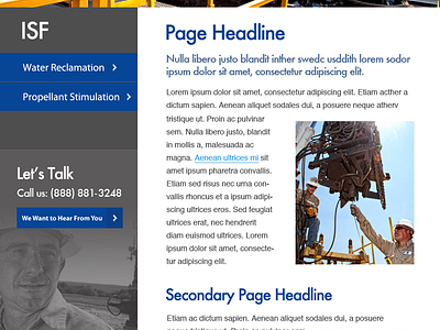 Oil & Gas Sub Content page blue gas gray hero homepage man oil sidebar