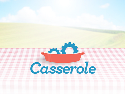 Casserole Brand casserole gears icon kitchen logo mark table