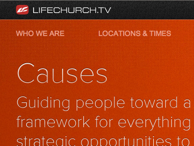 LifeChurch.tv subpage - coming soon- church headline lifechurchtv red