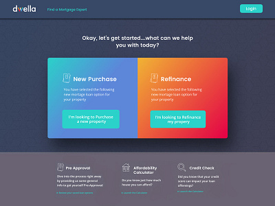 Dwella - Mortgage Calculator Start app art direction buying calculator dashboard home mortgage onboarding web