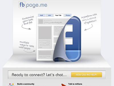 FB Page.me V2 3d facebook landing page rebound