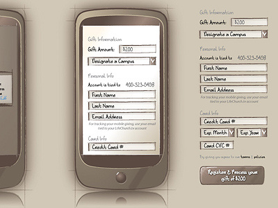 Wireframes for an upcoming mobile project forms mobile wireframe