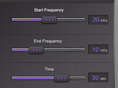 Sound Sliders dark ipad sliders