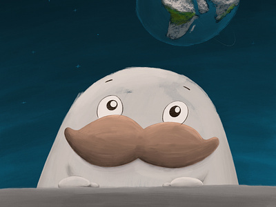 We'll get through this, my little earthlings! character design earth illustration moustache procreate