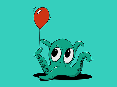 Octopus cartoon character design illustration octopus sketch