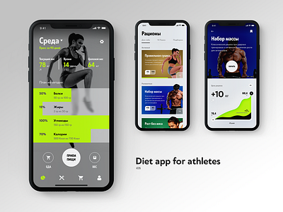 Diet app for athletes app design diet fat ios nike sport ui ux