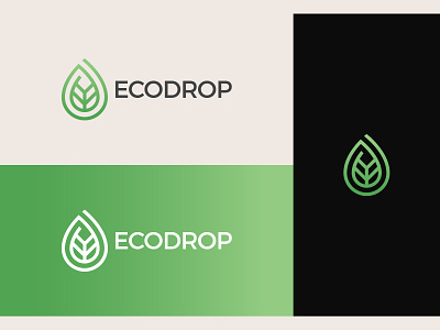 Eco Drop Logo aqua brand branding drink drop ecology green health identity leaf life liquid logo marine natural nature ocean organic plant water