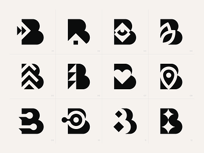 B Letter Exploration alphabet b letter black brand branding icon identity letter letter b logo mark negative space