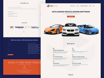 First Leasing Web Page (redesign) auto lease automobile brand branding broker car deal design identity landing page lease leasing software ui ui design ux design vehicle web web page