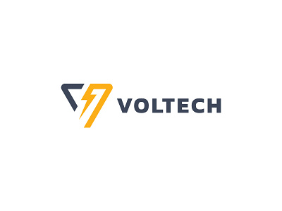 Volt Tech Logo bolt bright burst electric electrical electrician electricity energy flash letter v logo on power powerpoint strike tech thunder triangle v letter voltage