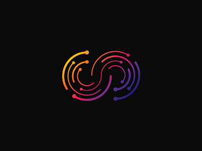 Infinity Sound Logo circle circuit colorful communication data development dot endless flux infinite infinity innovation link logo movement network round studio synergy technology