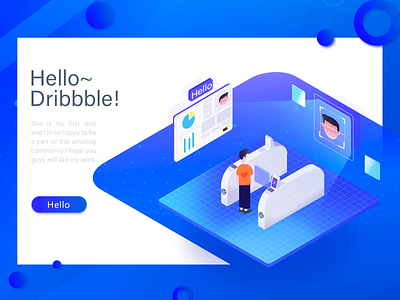 Hello Dribbble illustration