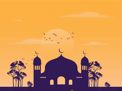 mosque vector character design graphic design illustration motion graphics mrdot vector