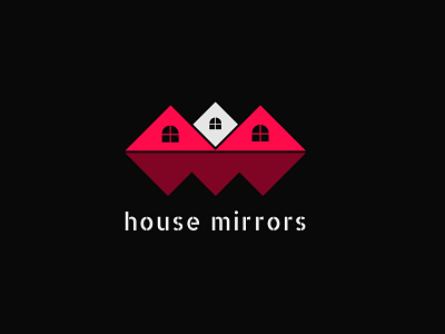House Mirrors branding design elegance flat home house icon illustration logo logo design logotype minimal mirror modern real estates red roof vector