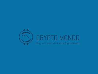 Crypto Mondo bitcoin blue branding crypto crypto currency crypto wallet design earth elegance engraved flat handshake icon illustration logo minimal modern mondo negative space vector