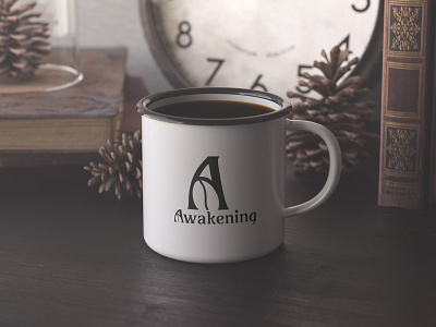 Awakening Coffee awaken awakening branding coffee coffee cup coffee shop cups design flat icon illustration logo minimal