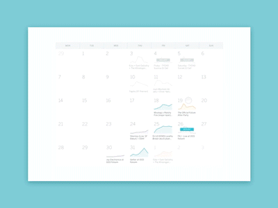 Event Calendar cards concept events principle prototype