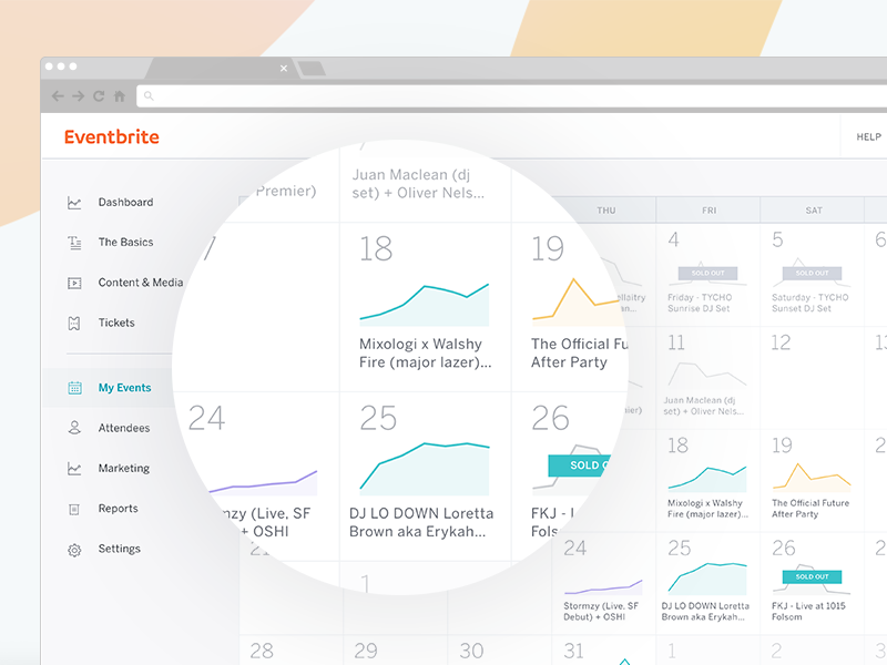 Event Sales Calendar View by Sun Dai for Eventbrite on Dribbble