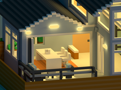 Houses I can't afford #1 3d 3d model architecture house isometric model pixel real estate voxel