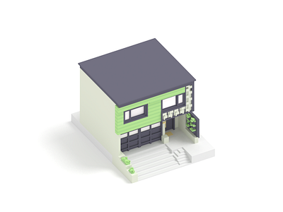 Houses I can't afford #2 3d 3d model architecture house isometric model pixel real estate voxel