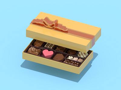 Chocolate 3d 3d model chocolate illustration valentines day voxel
