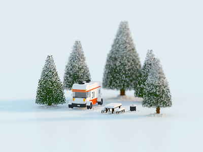 Winter 3d magicavoxel voxel