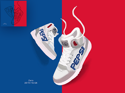 Pepsi Cola shoes design illustration ui ux 设计