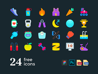 Freebie Iconset figma fitness flat free psd freebie icon iconset png psd sport svg vector