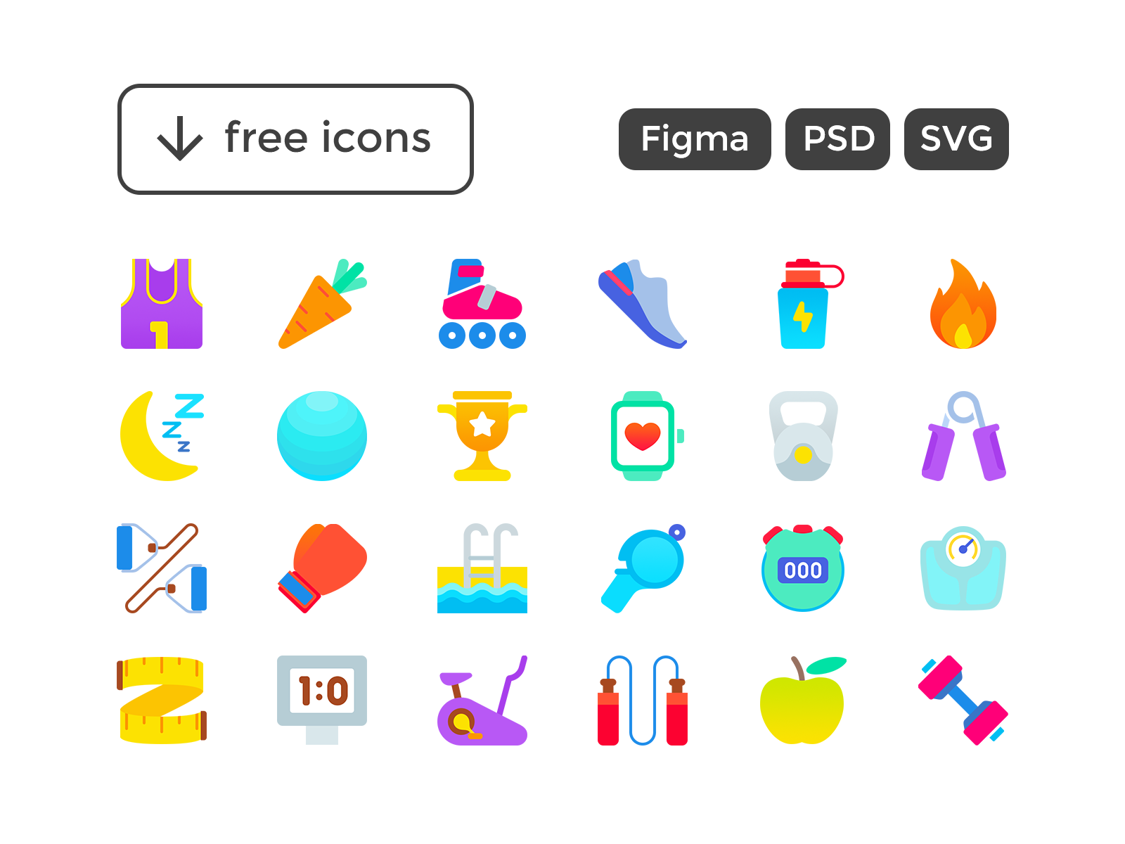 Fitness Sport Freebie Icons By D Store On Dribbble