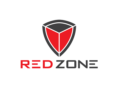 Red Zone branding grey logo red triangles