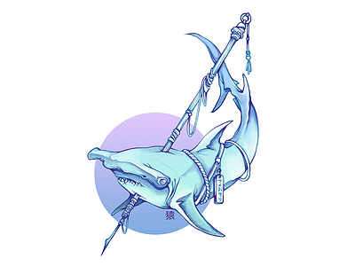 Hammerhead blue digitalart illustration shark sketch