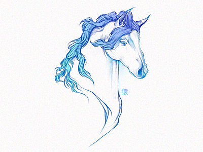 Space Horse | 宇宙の馬 blue classical design digital digitalart draw drawing illustration mythology sketch sketching