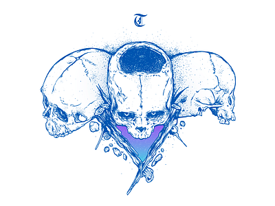 Tre | サン blue digital digitalart draw drawing illustration mythology sketch sketching skull skull art tattoo