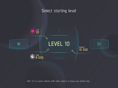 Ocolo - level selection game ios ipad space game