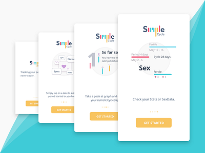 Onboarding Screens android app illustration ios mobile onboarding period tracker