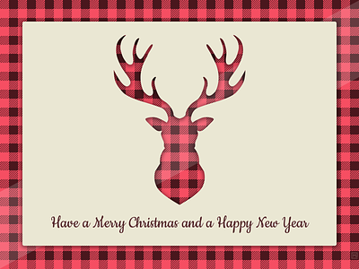 Wednesday freebie! antlers card christmas christmas card freebbble freebie holiday card holiday greetings illustration plaid reindeer rudolf simple