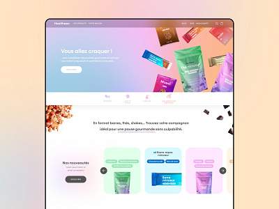 Healtheen branding commerce design ecommerce eshop food gradient graphic design home logo product page shop shopify ui ux visual identity webdesign