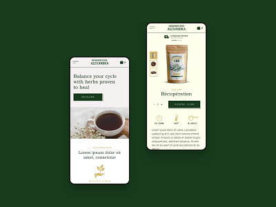 Herboristerie Alexandra branding cbd design ecommerce eshop graphic design home illustration logo product product page sell tea ui ux vector webdesign